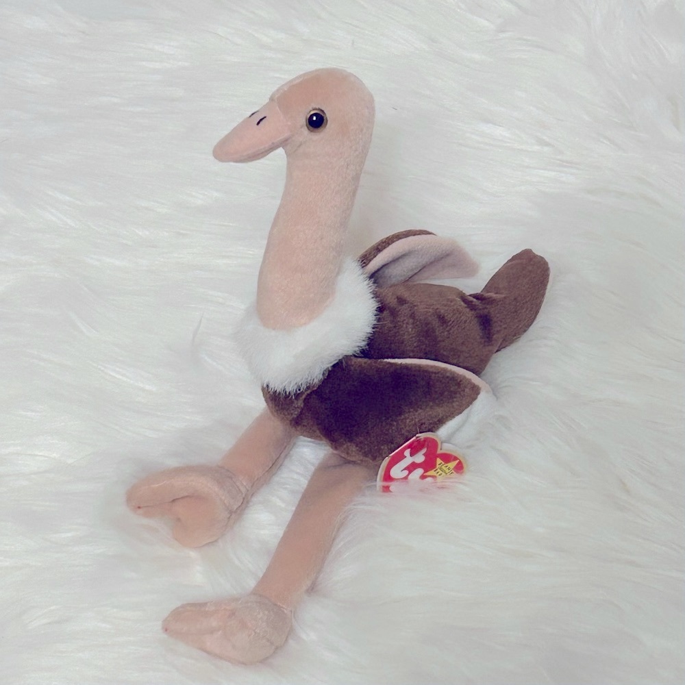 Vintage Ty Beanie Baby Stretch the Ostrich Plush NWT